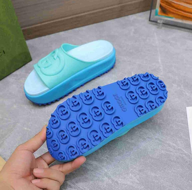 Men Casual Sandal       Interlocking G platform slides black Cheap Slippers  12