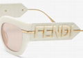 Fendi Logo Acetate & Metal Cat-eye Sunglasses Fendigraphy Cream acetate sunglass