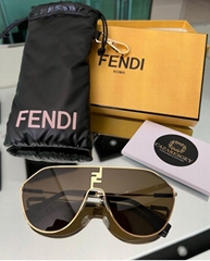 Fendi FF Match Palladium metal sunglasses with Brown lenses Fendi eyewear 