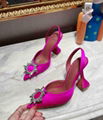 Amina Muaddi Begum Embellished Satin Slingback Pumps High Heel Pumps 8