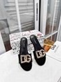 Dolce&Gabbana Logo Plaque Leather Slides D&G Polished Calfskin Bianca Slider