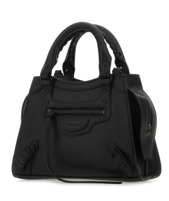            Black Leather Mini Neo Classic Handbag Women Mini Tote Bags 5