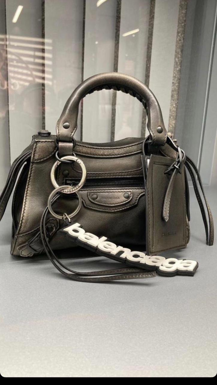            Black Leather Mini Neo Classic Handbag Women Mini Tote Bags