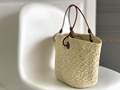Loewe Beach Bag Loewe Women Anagram Basket Bag in Iraca Palm and Calfskin 