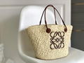       Beach Bag       Women Anagram Basket Bag in Iraca Palm and Calfskin  1