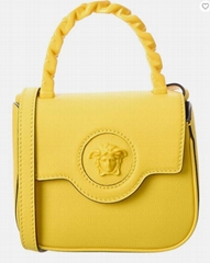         La Medusa Mini Leather Shoulder Bag Fashion Medusa Mini Bag Yellow 