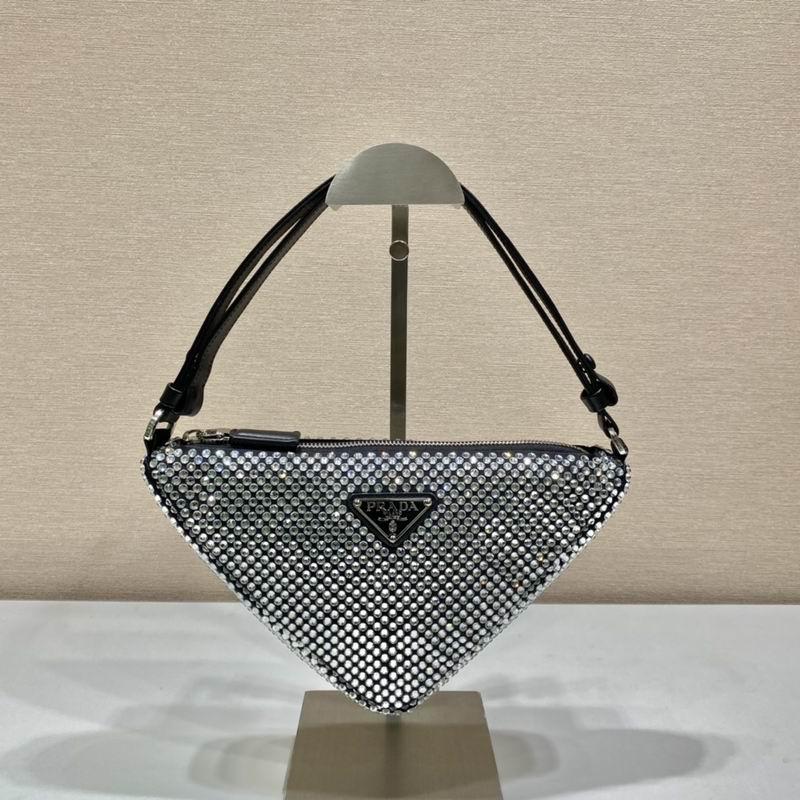 Triangle Satin Mini Bag With Crystals Triangle Crystal studded pouch ...