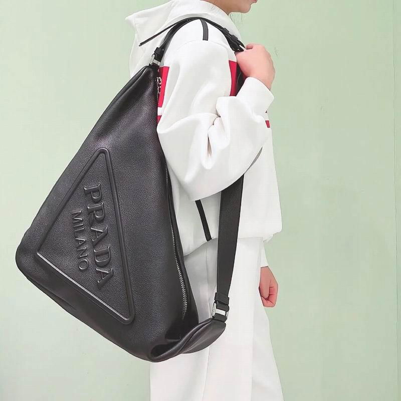       Triangle Leather Messenger Bag Men shoulder bag
