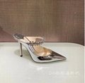 Jimmy Choo Bing 100 Mules Fashion Crystal Embellished Strap Stiletto Heel