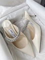 Jimmy Choo Bing 100 Mules Fashion Crystal Embellished Strap Stiletto Heel