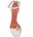 AMINA MUADDI Oya Leather Sandal Off White Ladies Ankle Strap Sandals 