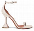 AMINA MUADDI Oya Leather Sandal Off White Ladies Ankle Strap Sandals 