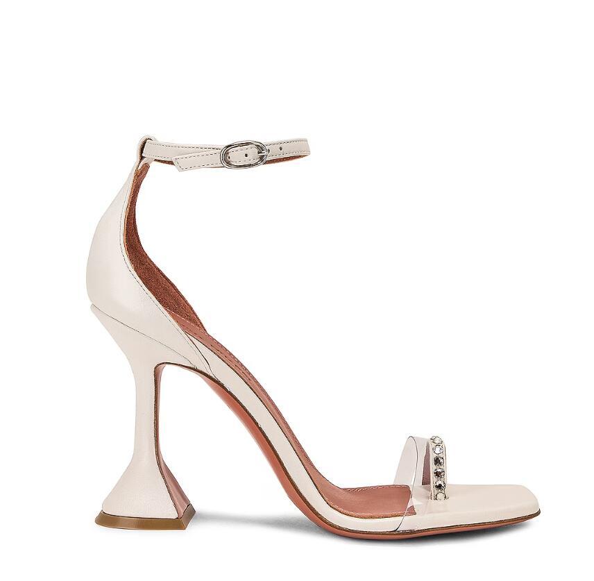 AMINA MUADDI Oya Leather Sandal Off White Ladies Ankle Strap Sandals  5