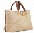 Valentino Garavani Summer VLogo Plaque Woven Tote Bag  VLogo Beach Handbag