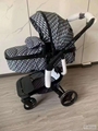       Kids Monogram Pram Stroller in FF Fabric Baby Carriage Stroller 6