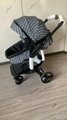       Kids Monogram Pram Stroller in FF Fabric Baby Carriage Stroller 8