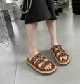 Celine Camel Leather Tippi Mules Fashion Celine Slides Sandals