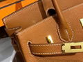 Hermes Togo Birkin 25 Tan Gold Ladies Birkin Leather Tote Handbag