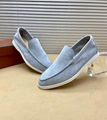 Loro Piana Men's Summer Walk Suede Loafers Fashion Casual Slip On Shoes 9