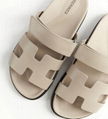 Hermes Chypre Sandal Naturel Calfskin Leather Women Men Casual Slides Shoes 