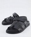 Hermes Chypre Sandal Naturel Calfskin Leather Women Men Casual Slides Shoes 