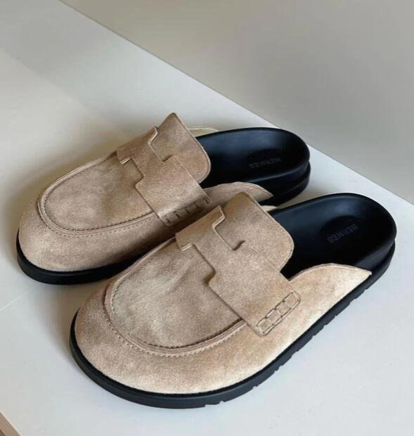        Beige Go Mule Sandals Men Fashion Slides Shoes 
