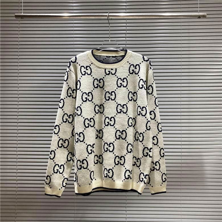       Logo Jacquard Cotton Sweater Men Wool GG Sweatershirt  3