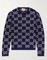       Logo Jacquard Cotton Sweater Men Wool GG Sweatershirt  19
