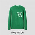 Louis Vuitton Wool knitwear LV Instarsia crewneck sweater blue knit logo jumpper