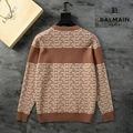 Balmain PB-Monogram Print Sweatshirt Men Striped Wool Sweater