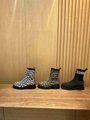 Balmain Chelsea Boot Army monogram Knit Women rubber sole platform boots 