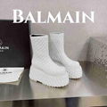 Balmain Platform Leather Ankle Boots Women Black  10