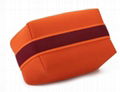 Hermes NIB Feu Bride-a-Brac Pouch Bag Women  Canvas Small Pouch Orange Burgundy