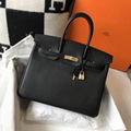        Black Birkin 35cm Togo Leather with Gold Hardware Women Birkin Tote Bag 1