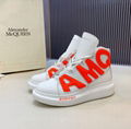 Alexander McQueen AMQ Hi-top Sneakers McQueen Men Leather Shoes 