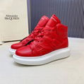 Alexander McQueen AMQ Hi-top Sneakers McQueen Men Leather Shoes 