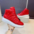 Alexander McQueen AMQ Hi-top Sneakers McQueen Men Leather Shoes 