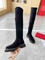           Garavani Rockstud Over The Knee Suede Boots Fashion Long Boots 3