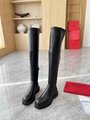           Garavani Rockstud Over The Knee Suede Boots Fashion Long Boots 12