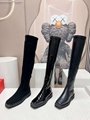           Garavani Rockstud Over The Knee Suede Boots Fashion Long Boots 15