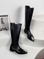 Alexander         Punk Leather Knee-High Boots         Metal Toe Boots  10