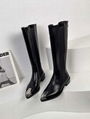 Alexander         Punk Leather Knee-High Boots         Metal Toe Boots  11