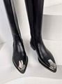 Alexander         Punk Leather Knee-High Boots         Metal Toe Boots  12