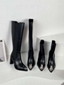 Alexander McQueen Punk Leather Knee-High Boots McQueen Metal Toe Boots 