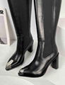 Alexander McQueen Punk Leather Knee-High Boots McQueen Metal Toe Boots 