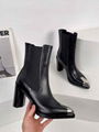 Alexander McQueen Punk Leather Knee-High Boots McQueen Metal Toe Boots 