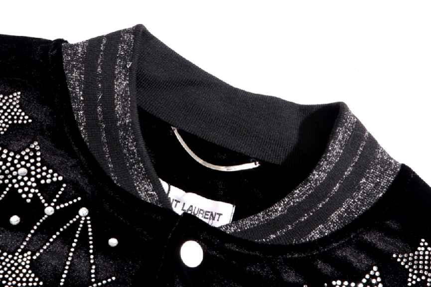 Yves Saint Laurent Beaded Jacket     Velour embellished Crystal Stars Bomber  5