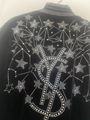 Yves Saint Laurent Beaded Jacket     Velour embellished Crystal Stars Bomber  9