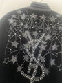 Yves Saint Laurent Beaded Jacket YSL Velour embellished Crystal Stars Bomber 