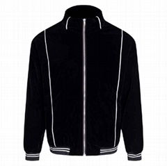        Logo Velour Track Top Men        Track Jacket Fashion Bomber 